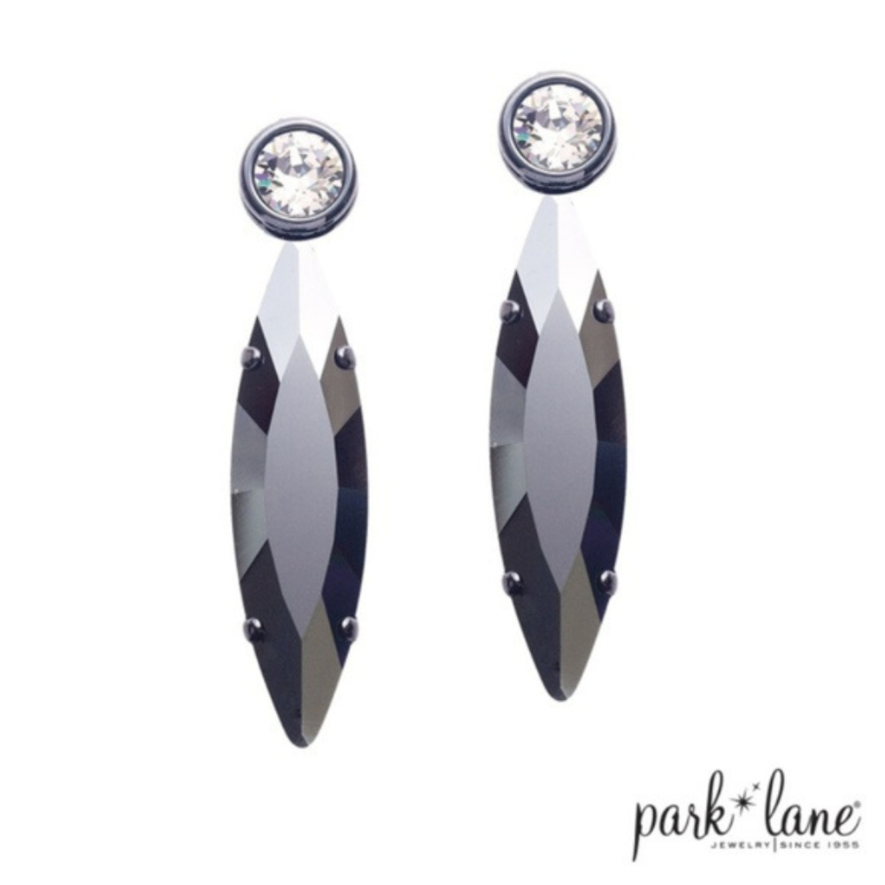 Park Lane Earrings Jet Black Crystal Drop